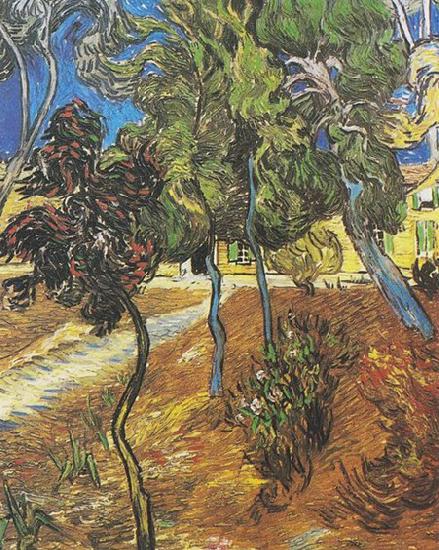 Vincent Van Gogh Trees in the garden of the Hospital Saint-Paul oil painting picture